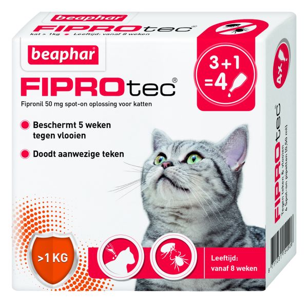 Beaphar fiprotec kat tegen vlooien & teken