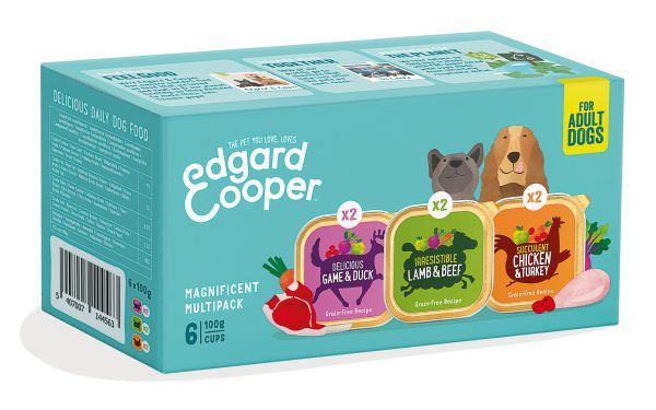Edgard & cooper multipack hond adult kip / wild / lam graanvrij hondenvoer