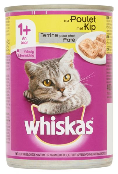 Whiskas blik adult pate kip