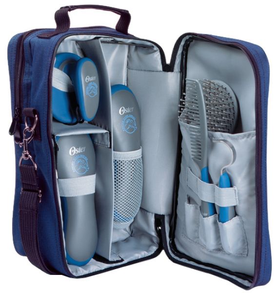 Oster paardenborstel kadoset blauw
