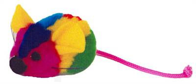 Boon kattenspeelgoed pluche bontmuis neon