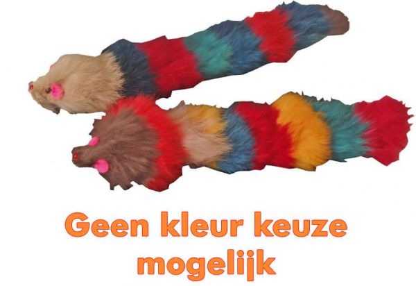 Boon kattenspeelgoed bontmuis met buigbare langstaart