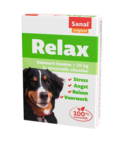 SANAL DOG RELAX KALMERINGSTABLET LARGE 95; VANAF 20 KG 15 TABLETTEN